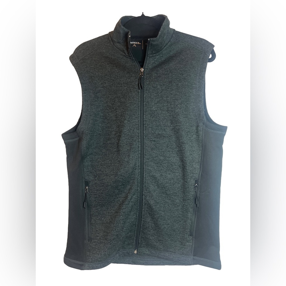 Antigua Men's Charcoal Zip-Up Vest